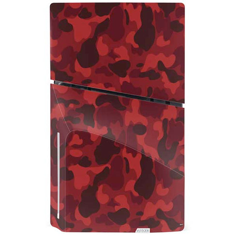 Red Street Camo PS5 Slim Disk Console Skin