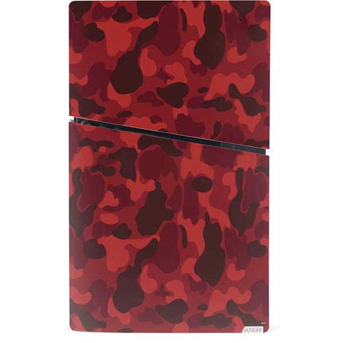 Red Street Camo PS5 Slim Digital Edition Console Skin