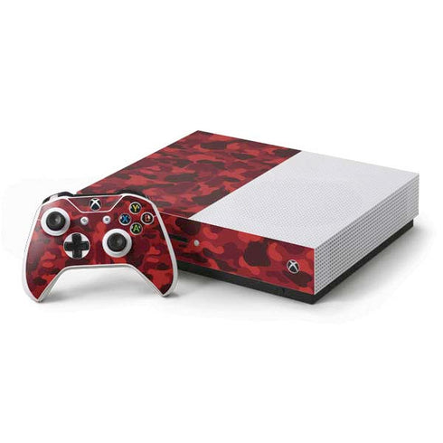 Red Street Camo Xbox One S Console and Controller Bundle Skin