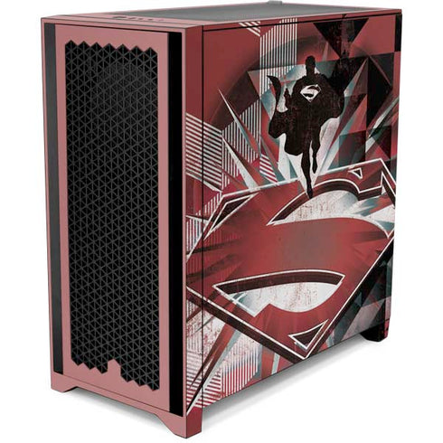 DC Comics Superman Red Pattern Corsair 4000D Tempered Glass Mid-Tower ATX Case Skin