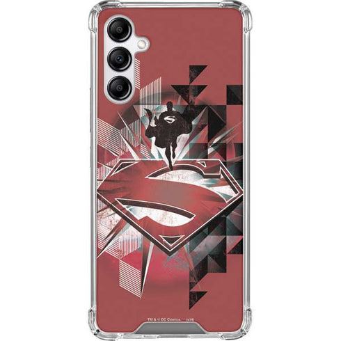DC Comics Superman Red Pattern Galaxy A14 5G Clear Case
