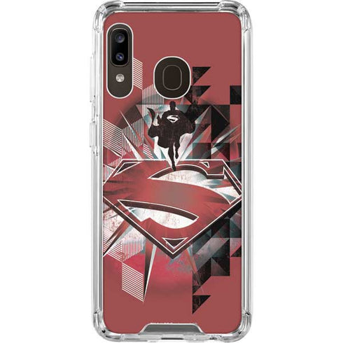 DC Comics Superman Red Pattern Galaxy A30 Clear Case
