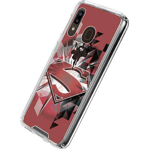 DC Comics Superman Red Pattern Galaxy A30 Clear Case