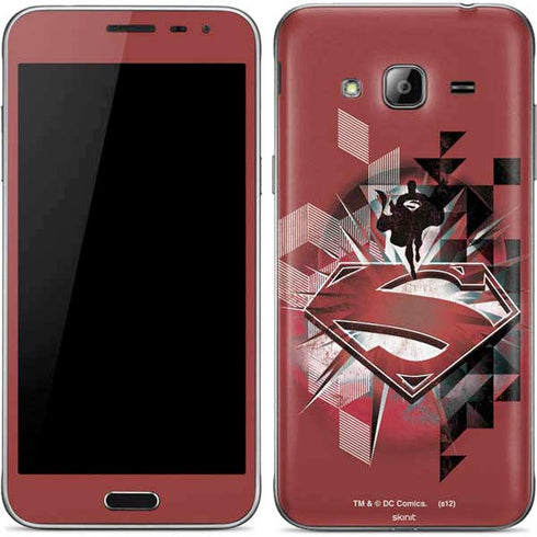 DC Comics Superman Red Pattern Galaxy J3 Skin