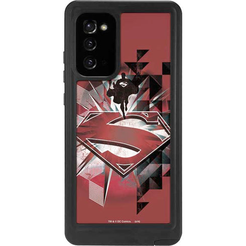 DC Comics Superman Red Pattern Galaxy Note20 5G Waterproof Case