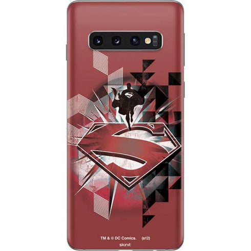 DC Comics Superman Red Pattern Galaxy S10 Skin