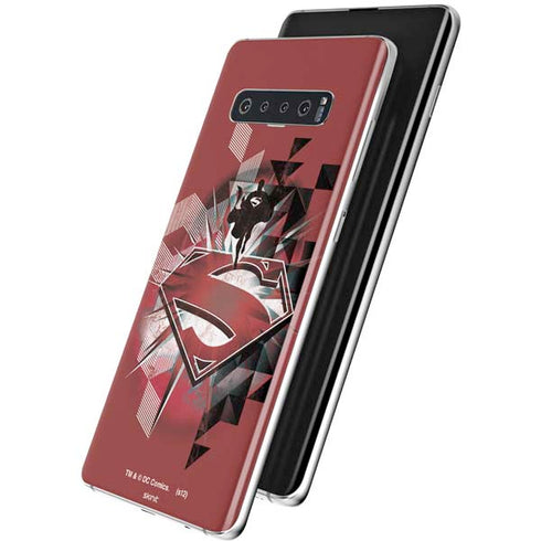 DC Comics Superman Red Pattern Galaxy S10 Skin