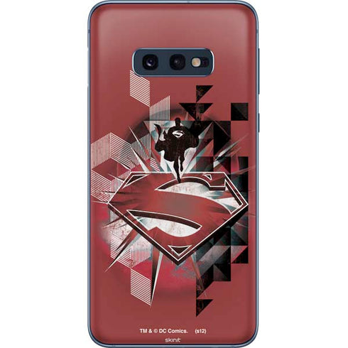 DC Comics Superman Red Pattern Galaxy S10e Skin