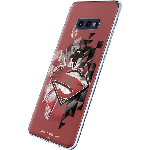 DC Comics Superman Red Pattern Galaxy S10e Skin
