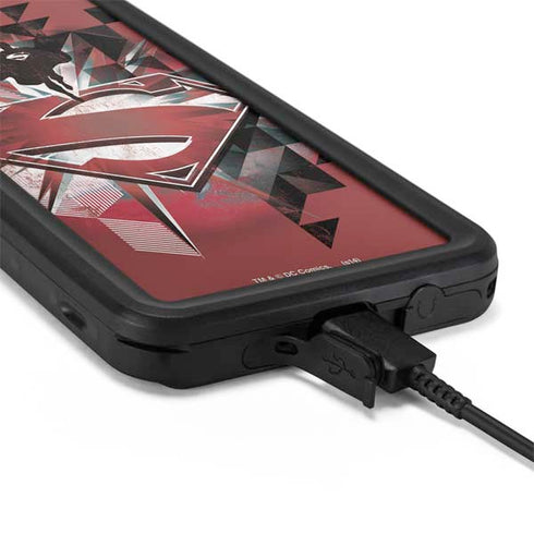 DC Comics Superman Red Pattern Galaxy S20 Plus Waterproof Case