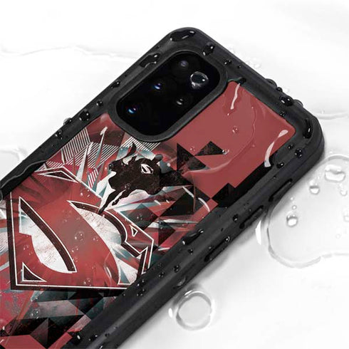 DC Comics Superman Red Pattern Galaxy S20 Plus Waterproof Case