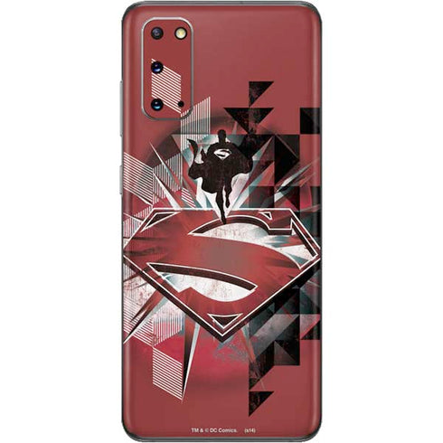 DC Comics Superman Red Pattern Galaxy S20 Skin