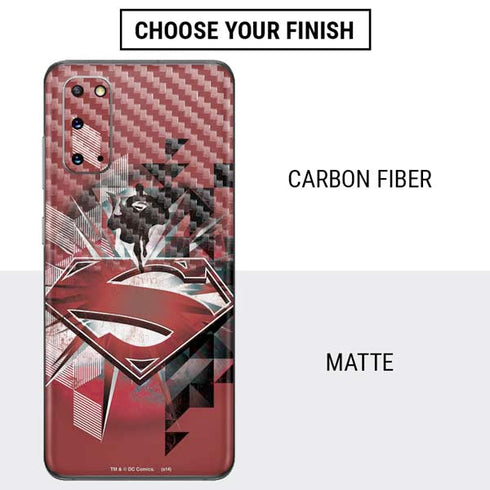DC Comics Superman Red Pattern Galaxy S20 Skin