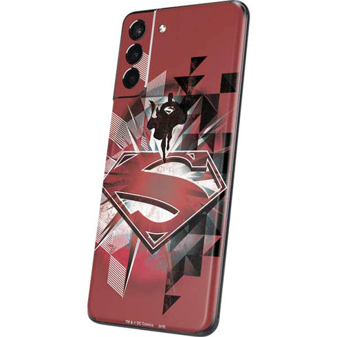 DC Comics Superman Red Pattern Galaxy S21 Plus 5G Skin