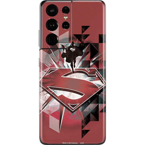 DC Comics Superman Red Pattern Galaxy S21 Ultra 5G Skin