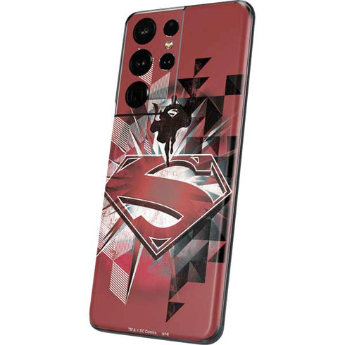 DC Comics Superman Red Pattern Galaxy S21 Ultra 5G Skin