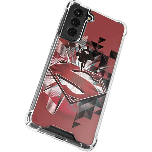 DC Comics Superman Red Pattern Galaxy S22 Clear Case