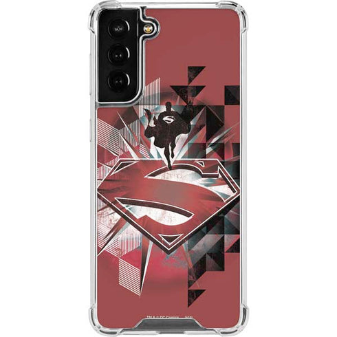 DC Comics Superman Red Pattern Galaxy S22 Plus Clear Case
