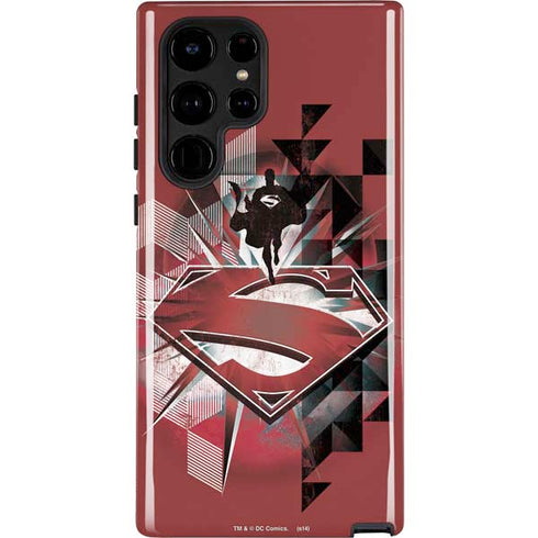 DC Comics Superman Red Pattern Galaxy S22 Ultra Pro Case