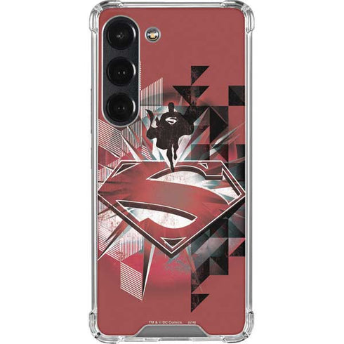 DC Comics Superman Red Pattern Galaxy S23 Clear Case