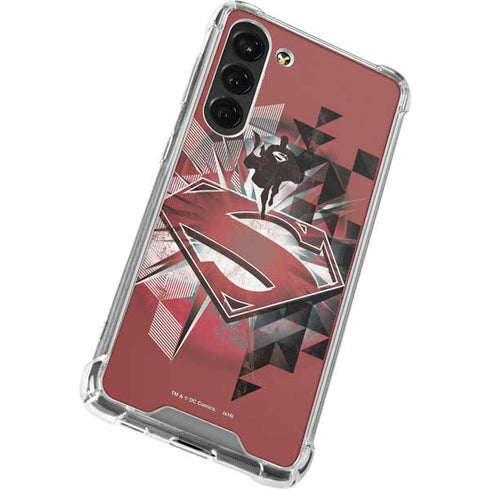 DC Comics Superman Red Pattern Galaxy S23 Plus Clear Case