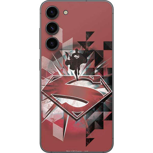 DC Comics Superman Red Pattern Galaxy S23 Plus Skin