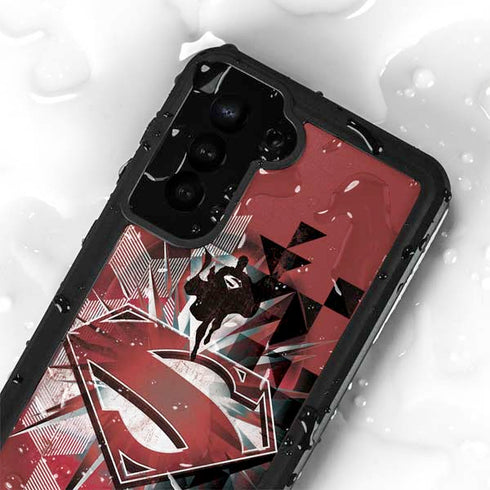 DC Comics Superman Red Pattern Galaxy S23 Plus Waterproof Case