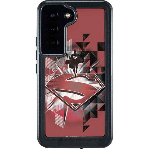 DC Comics Superman Red Pattern Galaxy S23 Waterproof Case