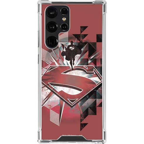 DC Comics Superman Red Pattern Galaxy S24 Ultra Clear Case