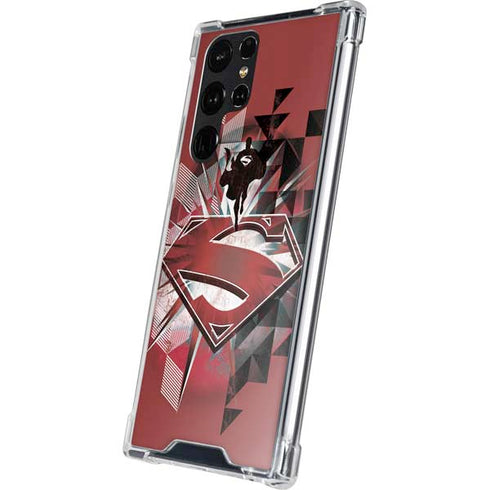 DC Comics Superman Red Pattern Galaxy S24 Ultra Clear Case