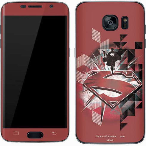 DC Comics Superman Red Pattern Galaxy S7 Skin