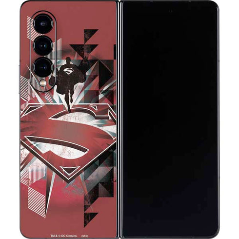 DC Comics Superman Red Pattern Galaxy Z Fold4 5G Skin