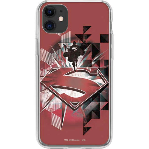 DC Comics Superman Red Pattern iPhone 11 Clear Case