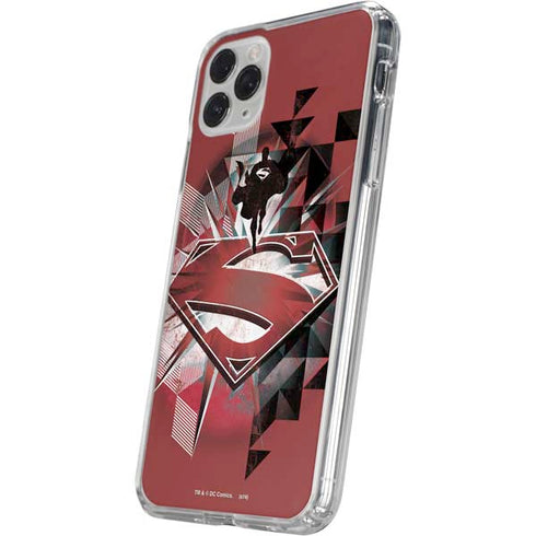 DC Comics Superman Red Pattern iPhone 11 Pro Clear Case