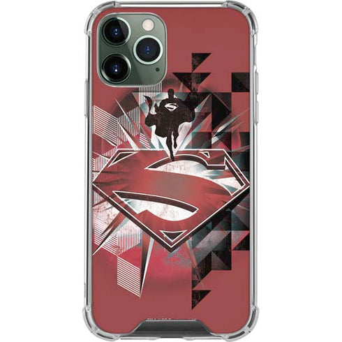 DC Comics Superman Red Pattern iPhone 11 Pro Max Clear Case
