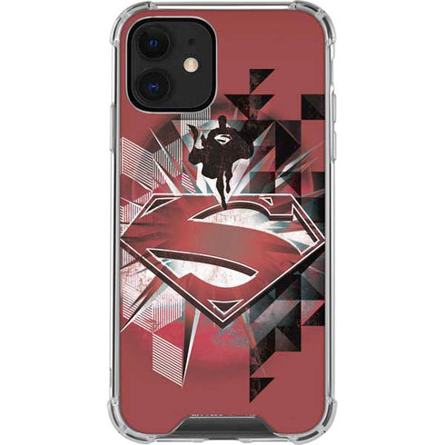 DC Comics Superman Red Pattern iPhone 12 Clear Case