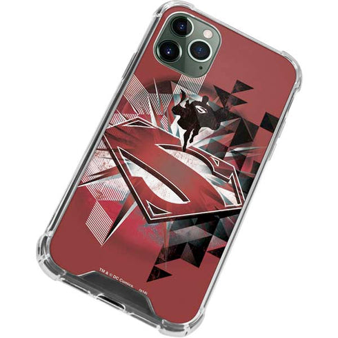 DC Comics Superman Red Pattern iPhone 12 Pro Clear Case