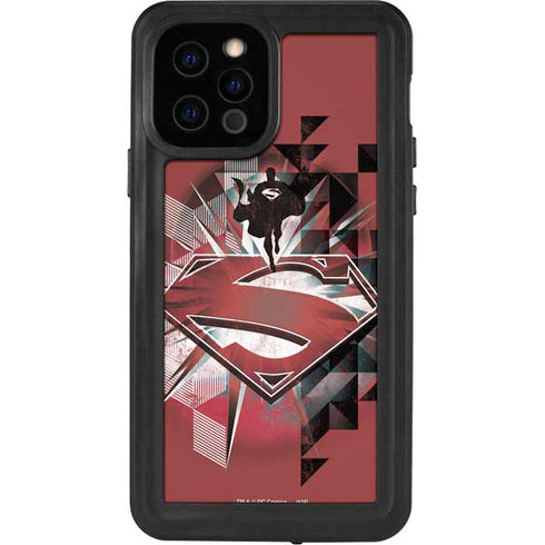 DC Comics Superman Red Pattern iPhone 12 Pro Waterproof Case