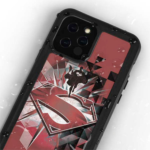 DC Comics Superman Red Pattern iPhone 12 Pro Waterproof Case