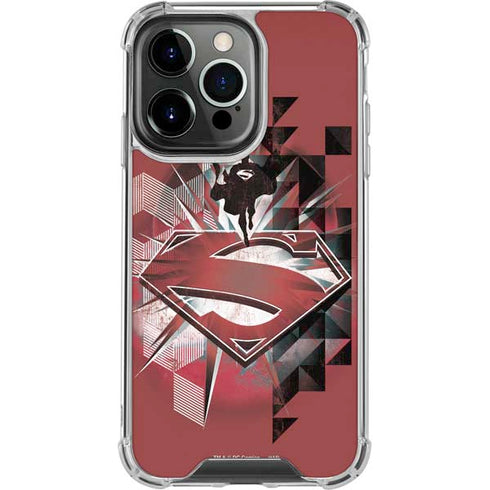 DC Comics Superman Red Pattern iPhone 13 Pro Clear Case