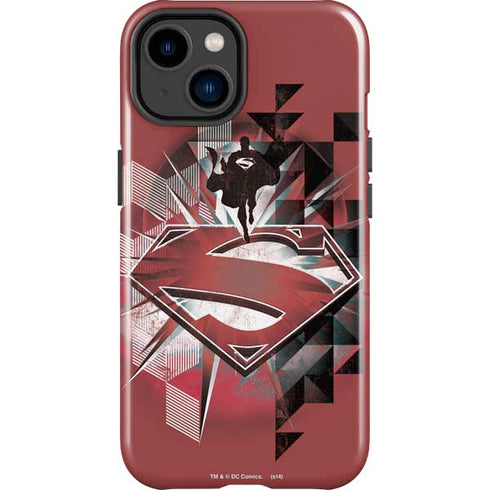 DC Comics Superman Red Pattern iPhone 15 Plus Impact Case