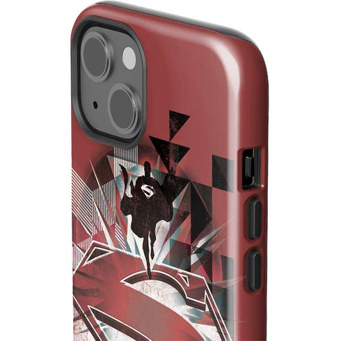 DC Comics Superman Red Pattern iPhone 15 Plus Impact Case