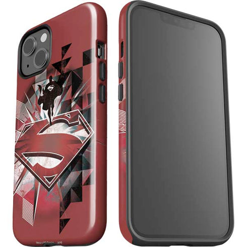 DC Comics Superman Red Pattern iPhone 15 Plus Impact Case