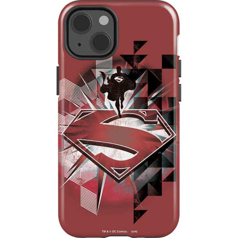 DC Comics Superman Red Pattern iPhone 15 Impact Case