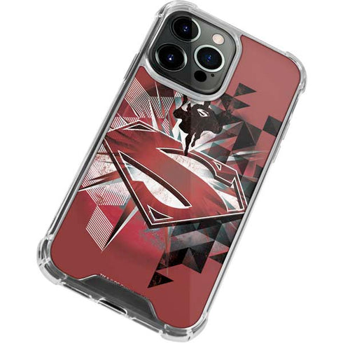 DC Comics Superman Red Pattern iPhone 15 Pro Max Clear Case