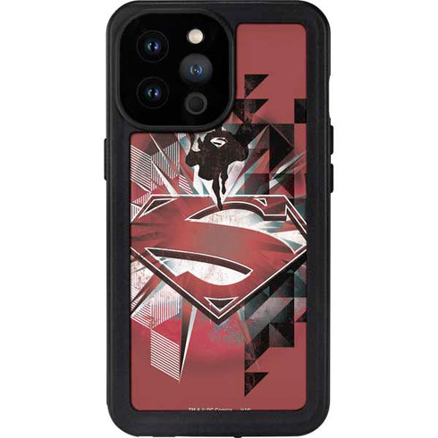 DC Comics Superman Red Pattern iPhone 14 Pro Max Waterproof Case