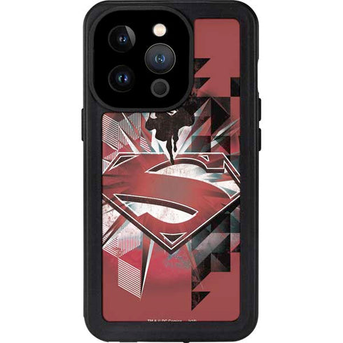 DC Comics Superman Red Pattern iPhone 14 Pro Waterproof Case