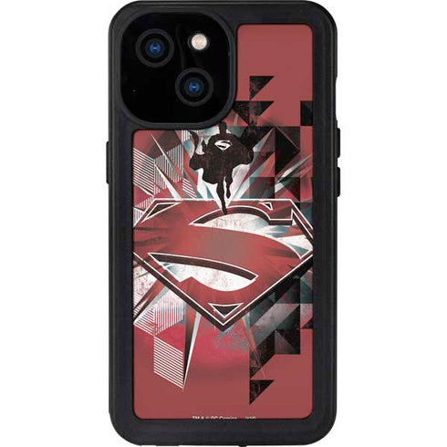DC Comics Superman Red Pattern iPhone 15 Waterproof Case