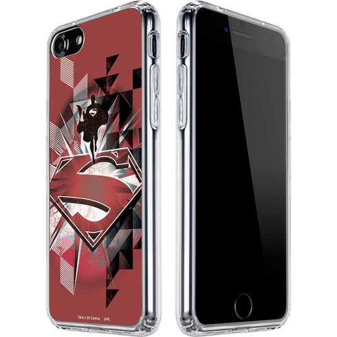 DC Comics Superman Red Pattern iPhone SE (2nd & 3rd Gen) Clear Case