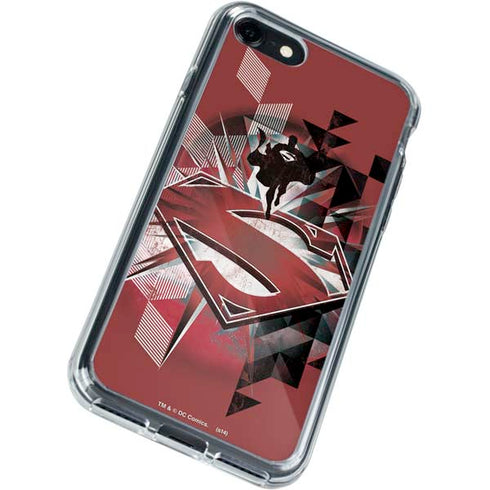 DC Comics Superman Red Pattern iPhone SE (2nd & 3rd Gen) Clear Case